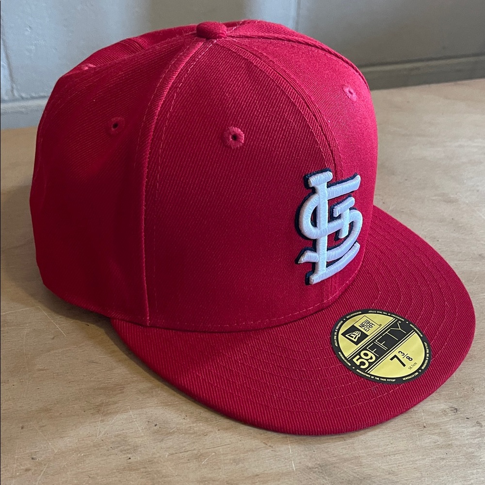 New Era Red Cap with White Embroidered Logo STL